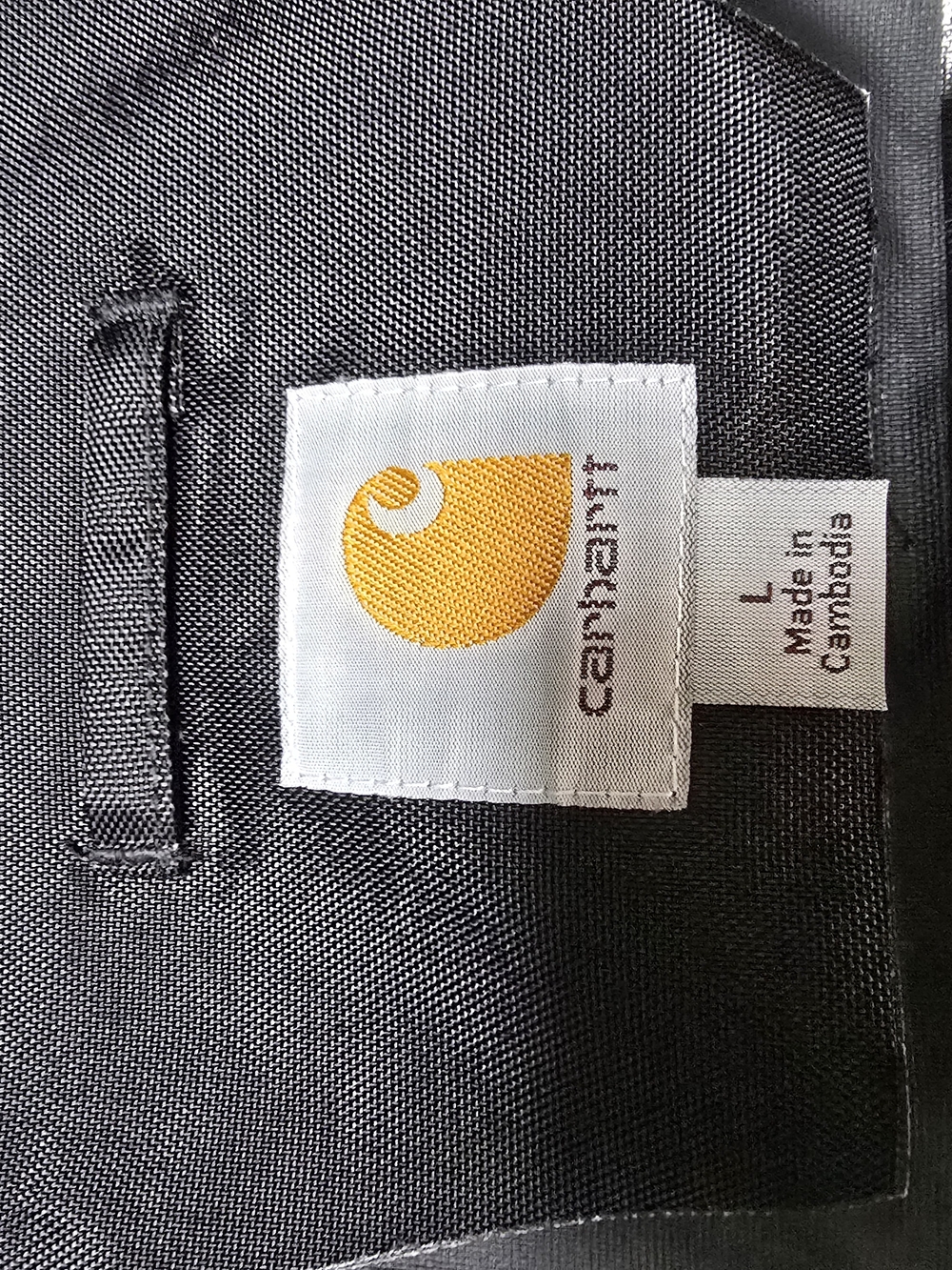 Carhartt Black Hooded Raincoat with Logo Patch - Picture 3 of 3